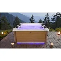 mSpa Whirlpool Oslo AMBER XL - Ø 160 x 65 cm - ganzjährig Outdoor Pool - 6Pers., Stecksystem mit Einlageplane, feste Außenwand - inkl. LED, UVC+, WiFi, App-Steuerung, 6 Personen