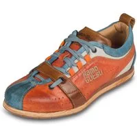 Kamo-Gutsu Herren Sneaker Leder orange/blau (TIFO-017 ice arancio) Sneaker Handgefertigt in Italien