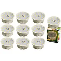 TRANGO LED-Leuchtmittel, 10er Pack MO15-10 LED Modul Ultra flach 5.0 Watt nur 2,3cm hoch 3000K warmweiß zum Ersetzen von GU10 & MR16 Halogen Leuchtmittel, 10 St., für Einbauleuchte, Deckenstrahler, Einbaustrahler, Deckenleuchte