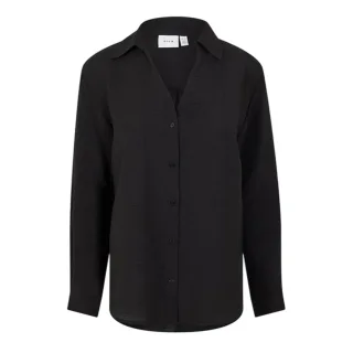 Vila - Hemd für Damen, Regulär, Langärmlig (Black Beauty)