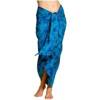 PANASIAM Sarong Pareo Tuch blickdicht Blautöne aus Viskose - Strandtuch & Wickelkleid, Viskose, Wickelrock - Bikini Cover-up - großes Schultertuch für Damen & Herren