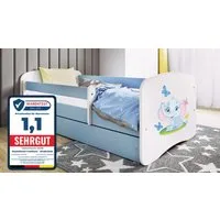 Raumhirsch Furniture Kinderbett 70x140, 80x160, 80x180 cm - Komplettset mit Matratze & Schublade (Bett für Mädchen, Einzelbett Kinder 2–12, mit Rausfallschutz & Lattenrost), verschiedene Farben & Designs