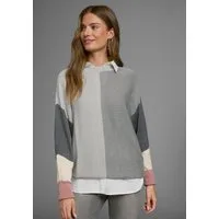 Boysen's Rundhalspullover mit modischem Pastel-Colorblocking