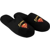United Labels® Superman Hausschuhe für Herren Puschen Slipper Pantoffeln Schwarz Hausschuh