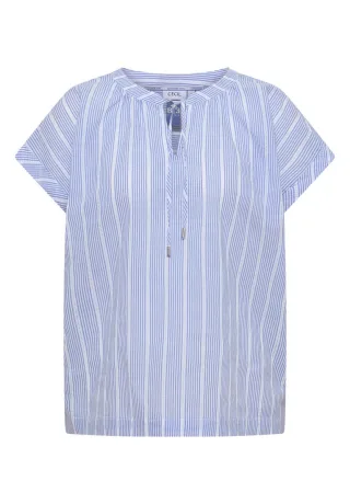 Cecil - Dropped Shoulder Bluse mit Struktur blau - Gr. - XL