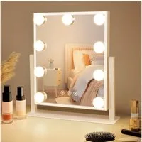 ZMH Schminkspiegel mit Beleuchtung Hollywood Spiegel, 3 Modi schminktischspiegel Touch Dimmbar mit Licht 360° Drehung