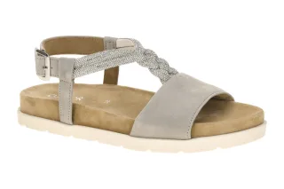 Gabor 84.601 Damen Sandale Grau Puder Strass Keilabsatz - Best Fitting