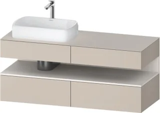 Duravit Qatego Konsolenwaschtischunterbau wandhängend Taupe Matt 1400x550x600 mm - QA4765084910000 QA4765084910000
