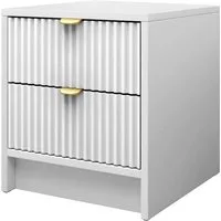 MIRJAN24 Nachttisch Tireno 2SZ (mit zwei Schubladen), Aluminiumgriff in der Farbe Gold