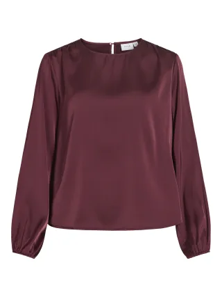 VILA - VIENNA RAVENNA L/S O-NECK TOP Port Royale - Gr. - 36