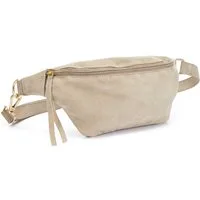 Elbsand Bauchtasche Umhängetasche, Ledertasche, Brusttasche, Crossbody Bag, Gürteltasche, Handtasche Damen zum Umhängen aus weichem Veloursleder