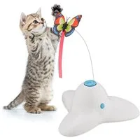 relaxdays Tier-Intelligenzspielzeug Katzenspielzeug mit Schmetterling, Kunststoff