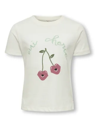 KIDS ONLY - KMGCANDY LIFE S/S PRINTED TEE JRS NOOS Cloud Dancer - Gr. - 122