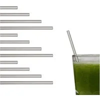 Bestlivings Trinkhalme 06121 Edelstahl Strohhalme, (Set, 12-tlg., inkl. Reinigungsbürste), nachhaltige Trinkröhrchen im Set 21cm wiederverwendbar