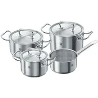 Zwilling Topf-Set TWIN Classic, Edelstahl 18/10 (Set, 4-tlg), 18/10 Edelstahl, Silber, 4-tlg., Induktion
