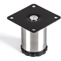 SO-TECH® Möbelfuß LUKAS, Durchmesser 42 mm, höhenverstellbar, (4-St), echt Edelstahl, Höhe 60 mm, 4 Stück