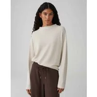 OPUS Longsleeve SERATA mit zweifarbiger Textur Lockere Passform, schmal zulaufender Schnitt, überschnittene Schulter