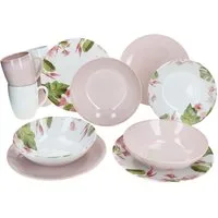 MÄSER Frühstücks-Geschirrset Ossia 12tlg Exotic Tearose rosa Frühstücksset, Steingut
