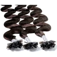 hair2heart Echthaar-Extension Bonding Extensions gewellt #5/0 Hellbraun 0.5g 40cm