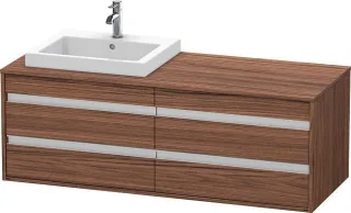 Duravit Ketho Konsolenwaschtischunterbau wandhängend Nussbaum dunkel Matt 1400x550x496 mm - KT6757L2 KT6757L2121