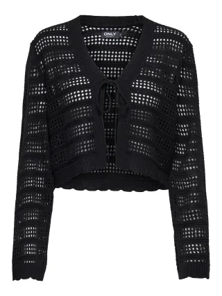 ONLY - ONLLYKKE TIE CARDIGAN L/S KNT black - Gr. - XL