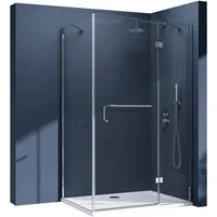 doporro Eckdusche Duschkabine Duschabtrennung Klarglas ESG mit Nano H:190cm Rav04, BxT: 90x70 cm, Einscheibensicherheitsglas (ESG), ebenerdiger Einbau möglich