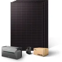 Kleines Kraftwerk Balkonkraftwerk, 2000 W, Monokristallin, (ohne Halterung, Solaranlage Komplettset mit Speicher), 4 x 500W, Anker Solarbank 3 Pro, Wechselrichter