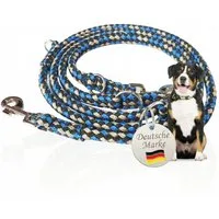 Activity4Dogs Hundeleine große Hunde bis 60 kg, mehrfarbig geflochten, 4-fach verstellbar, 3 m, auch als Doppelleine für 2 Hunde, Premium Qualität aus Deutschland