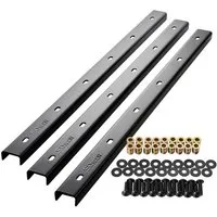 SO-TECH® Möbelleiste Stahl Gratleisten verschiedene Längen 60 - 90 cm Oberflächen, (3-St), 3 Stück U-Form Stahl schwarz 60 x 4 x 2 cm