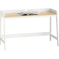 SoBuy Schreibtisch FWT41, Tisch Computertisch Bürotisch weiß/natur