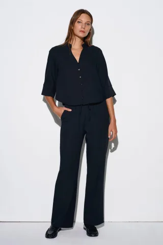 Damen Weite Crepe-Hosen