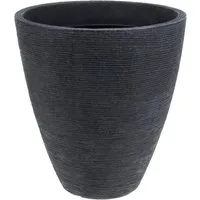Koopman Blumentopf Pflanztopf Kunststoff 39x42 cm Geriffelt 1 / 2 Tlg. Set (1 St), Geriffelt, Kunststoff, 42x39cm, Indoor & Outdoor, Übertopf