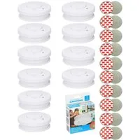 Grundig 10x Rauchmelder 85dB Inkl. 9V Batterie + 3M Klebepad Set Feuermelder Rauchmelder (inklusive Montagematerial und Anleitung)
