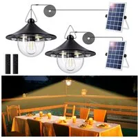Quntis LED-Hängeleuchte hängeleuchte für außen Innen mit bewegungsmelder & Fernbedienung, LED, Warmweiß, 4500mAh 3 Farbe/5 Modi LED Solar Hängelampen, IP65, 5m Kabel