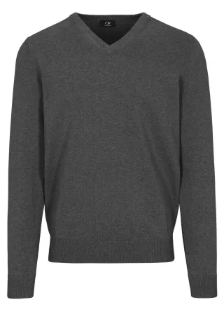 COMMANDER Finest Clothing - V-Pullover, 1/1 Arm winter grey mel. - Gr. - XXL