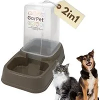 GarPet Hunde-Futterspender 2in1 Wasserspender Futterautomat Katze Trockenfutter Automat XXL 3,7 L