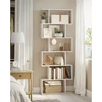 VASAGLE Bücherregal Standregal, für Wohnzimmer, Schlafzimmer, Arbeitszimmer, 1-tlg., Standregal, Büroregal, 6 Fächer, Holzwerkstoff, 70x190,5x24cm (BxHxT)