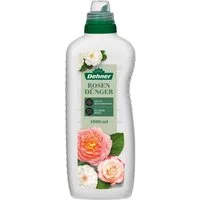 Dehner Gartendünger Rosendünger, hochwertiger NK-Dünger, 1 l, für ca. 150 l, 150 l Gießwasser, Flüssigdünger, organisch mit Spurennährstoffen