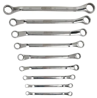 KS Tools EDELSTAHL Doppel-Ringschlüssel-Satz, gekröpft, 9-tlg - 964.1140