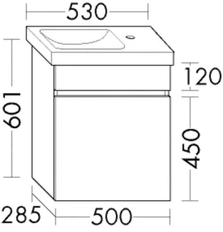 Burgbad Waschtischunterschrank System 30 Preisgruppe 4 Sana 601x500x285 Nussbaum Cognac WYAU050RF6568