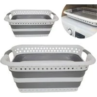 Venteo Ausziehwäschekorb Foldable Container (Spar Set, 2 St., 1er oder 2er Pack), Wäschekorb, einziehbar, 40 L, 60x44x25 cm