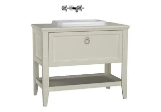 VitrA Valarte Set 98 cm Einbauwaschtisch + Waschtischunterschrank 1 Vollauszug Elfenbein Matt,62200 62200