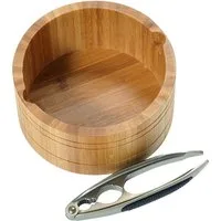 KESPER® Snackschale Nussschale, rund, Bambus, (Set, 2-tlg), inkl. Nussknacker