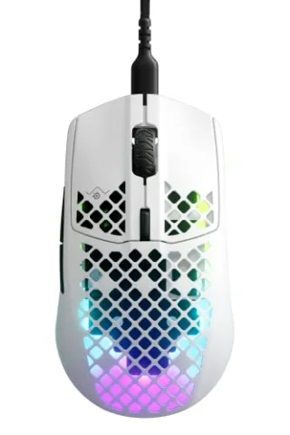 SteelSeries Aerox 3 Snow (2022) - Superleichte Gaming-Maus - TrueMove Core Optical Sensor mit 8.500 CPI - Federleichtes Gewicht von nur 59 g Robuste Bauweise