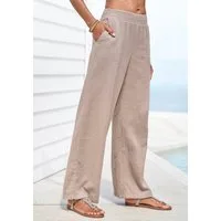 Beachtime by Lascana Schlupfhose aus weicher Musselinware mit elastischem Bund lange Musselinhose, luftige Strandhose mit weitem Schnitt, Sommerhose