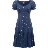 Ragwear A-Linien-Kleid Orise Print Knielanges verspieltes Sommerkleid