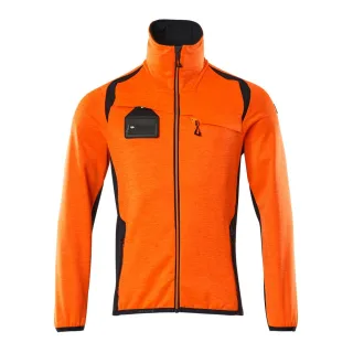 MASCOT Herren Fleecepullover mit Reißverschluss ACCELERATE SAFE Hi-vis Orange / Schwarzblau S - 19403-316-14010-S