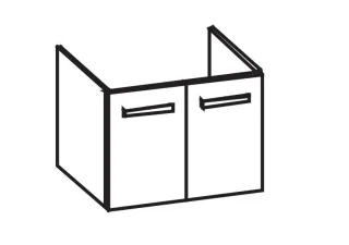 Artiqua 413 Waschtischunterschrank für Renova Plan 122175, 122180 Oxid Dunkelgrau quer, 413-WU2T-K18 413-WU2T-K18-7184-723