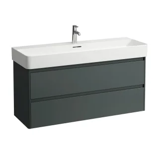 LAUFEN Waschtischunterschrank BASE 2.0 400x1168x515 2 Schubl m. Griffmulde f.WT H810289 verkehrsgrau H4114221082661