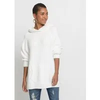 bonprix Strickpullover mit Kapuze, mit Teddy-Fleece, Oversized Passform, Kängurutasche
